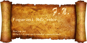 Fogarasi Nándor névjegykártya